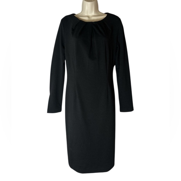 Chadwicks Elegant Black Round Neck Sheath Dress - Picture 1 of 8